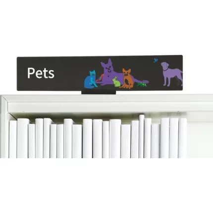 demco® bookshelf sign pets with graphics